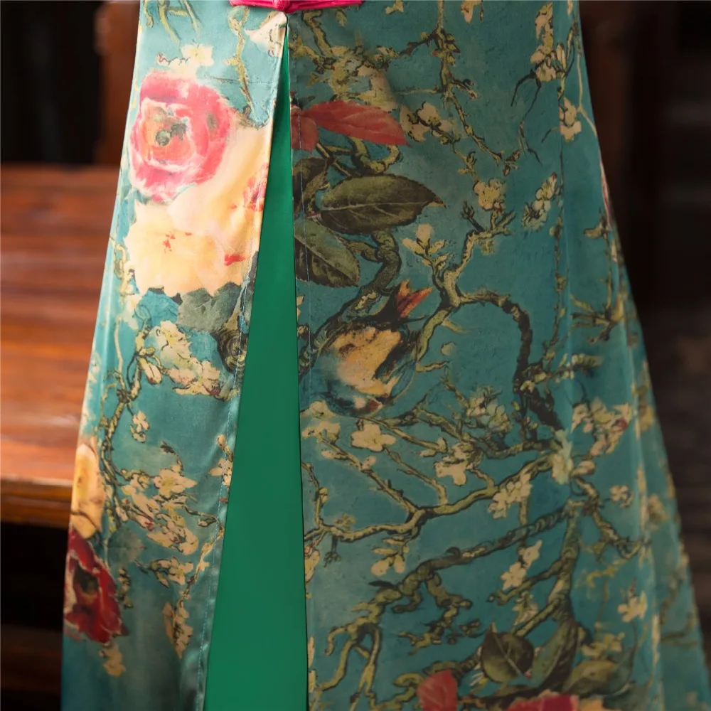 Традиционное китайское платье ципао до колен вьетнамское шанхайская история ао