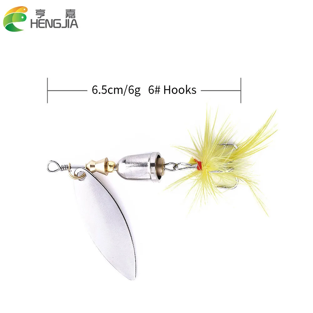 HENGJIA 1 шт. 6g 6 5 см рыболовные приманки металлический Spinner ложка бас снасти # крюк