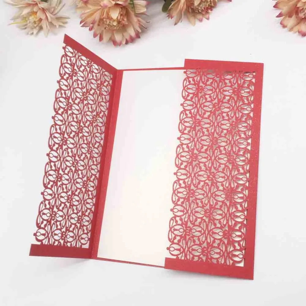 35 шт Новый дизайн свадебные приглашения с цветами лазерной резки на заказ темно