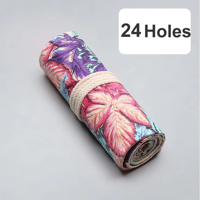 24 with out pencil 12/24/36/48/72 рулон школьный пенал Kawaii пенал из ткани уголовного для девочек и мальчиков милый большой пенал, штрафы коробка канцелярских принадлежностей - Цвет: 24 with out pencil
