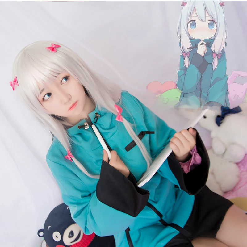Новый японский аниме &quotEromanga Sensei&quot Izumi Sagiri зеленый костюм косплей пальто + пижамы