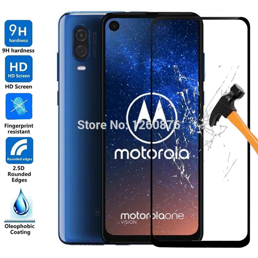 Закаленное стекло 9H для Moto One Vision полная защита экрана Motorola Защитная пленка