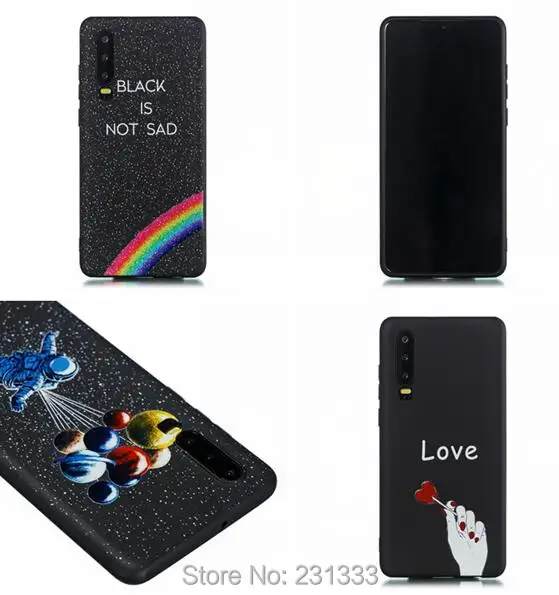 Матовый из ТПУ мягкий чехол с рисунком для Huawei P30 PRO P8 LITE 2017 P10 P20 Y5 2018 Mate 20 Pro Y9 Y6 2019