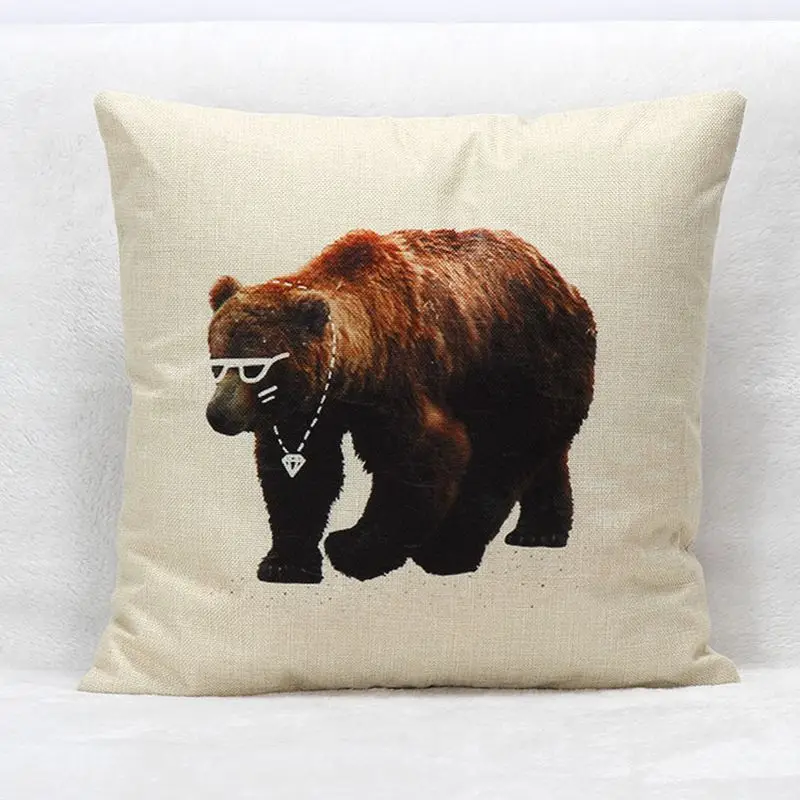 Хит продаж солнцезащитные очки медведь хлопок лен подушка для дивана офисная