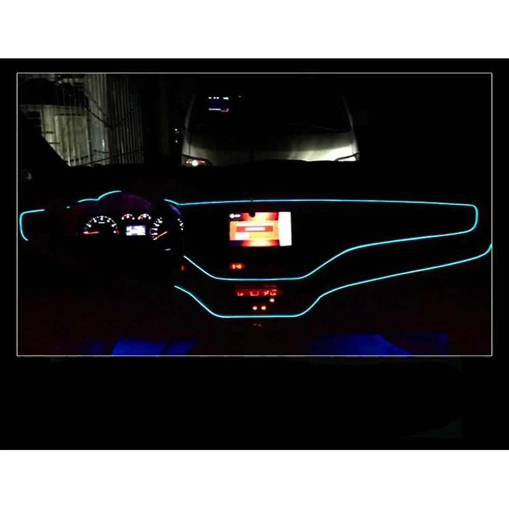 Универсальный 3 м автомобильный Стайлинг гибкий неоновый свет EL трос украшение