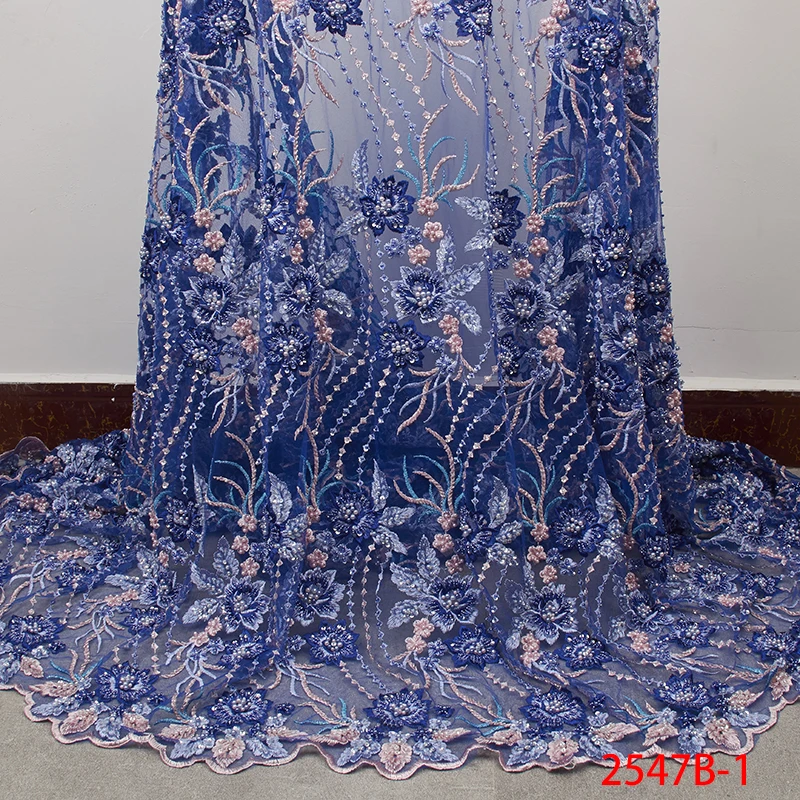 Высококачественная нигерийская кружевная ткань 2019 бусины ручной работы