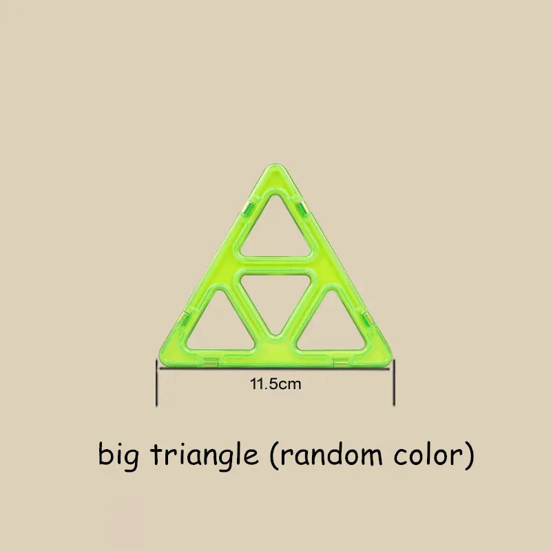 big triangle 1 шт. большой размер магнитный Набор конструкторов для мальчиков и девочек строительные магниты игрушки магнитные блоки развивающий конструктор для детей - Цвет: big triangle