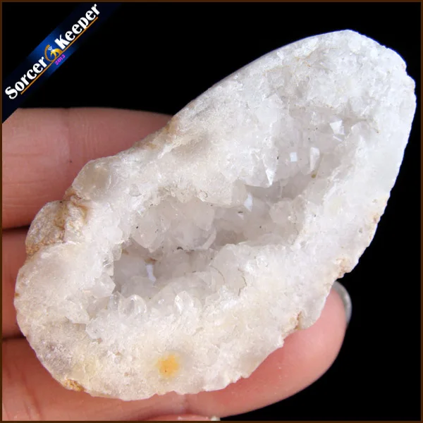 Природный камень форма яйца сырой геодезический кварц кристалл кластер Druzy Drusy