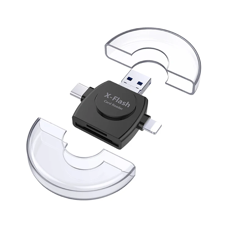 4в1 OTG Тип C кардридер Micro USB A телефон SD TF кардридер адаптер для Lightning XS MAX 8 PLUS 7 7 PLUS для Android SAMSUNG