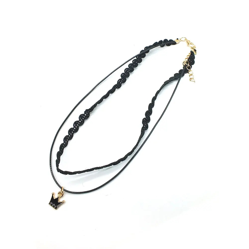 ZOEBER чокер с несколькими слоями ожерелье Черная кружевная кожаная бархатная