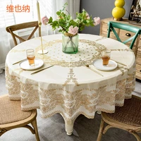 european style pvc round tablecloth waterproof and oil proof disposable gilt table cloth large round tablecloth for home