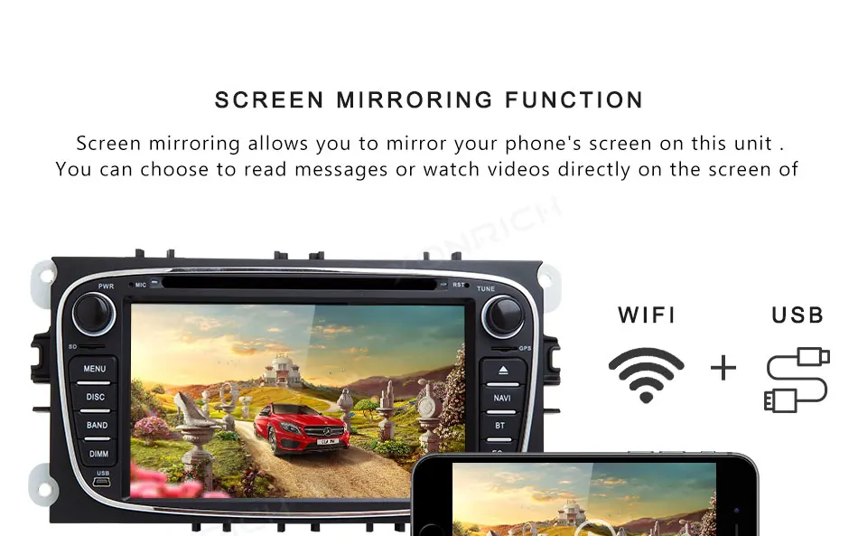 Xonrich Автомобильный мультимедийный плеер Android 8,1 gps Авто 2 Din для Ford Focus 2 Mondeo 4 S-Max C-Max Galaxy Kuga транзит подключения