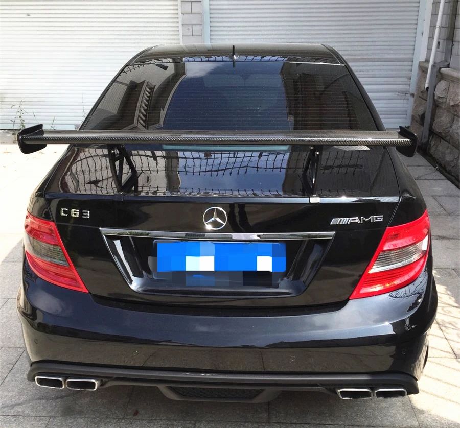 2011-2014 C63 W204 черный серии Стиль углеродного волокна GT Крыло Спойлер с ЧПУ