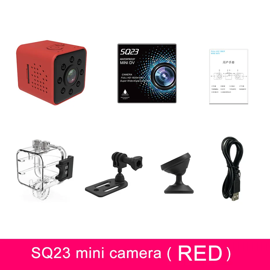 SQ23 red TiYiViRi SQ23 мини-камера Wi-Fi 1080 P Спорт Cam микро-камера Full HD 1080p Wi-Fi водостойкий ночного видения мини-видеокамеры Pk SQ13 - Цвет: SQ23 red