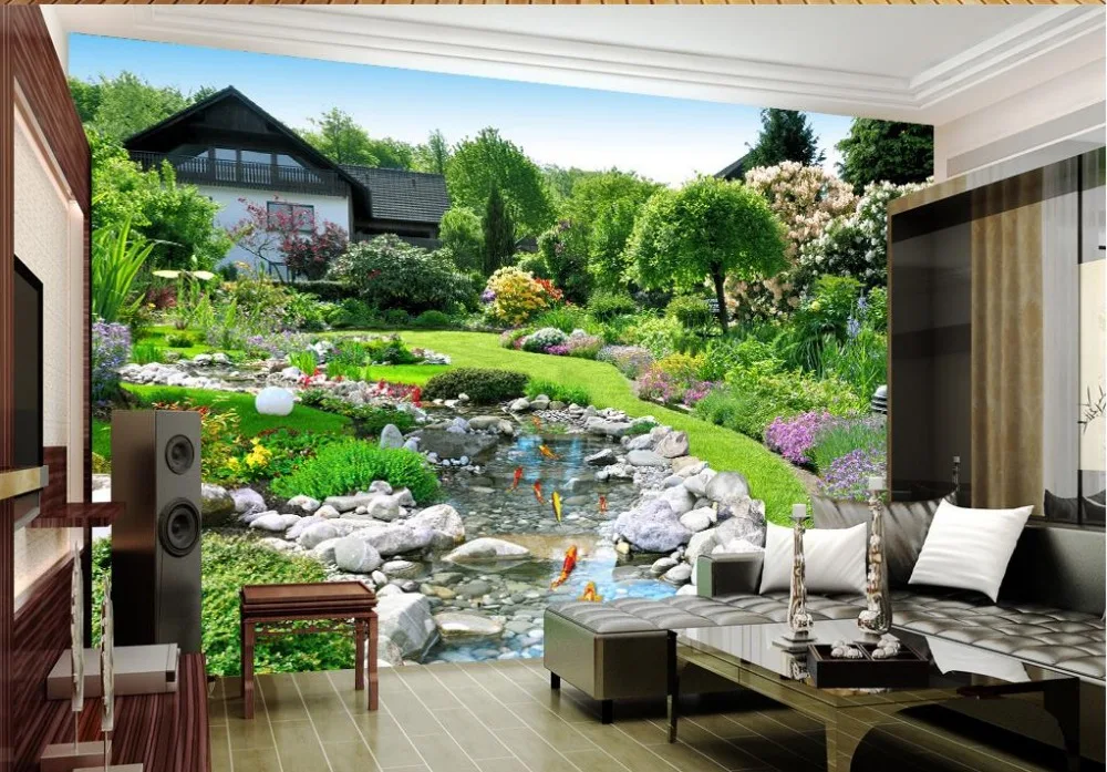 Пользовательские Любой Размер сад пейзаж фон стены обои для гостиной