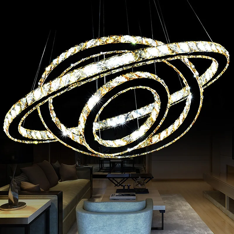 Светодиодный светильник из нержавеющей стали с хромовыми кристаллами|hanging lighting