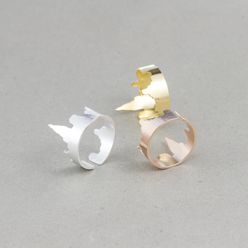 10 шт. Нью Йорк городской кольцо из розового золота Цвет Регулируемый Размеры