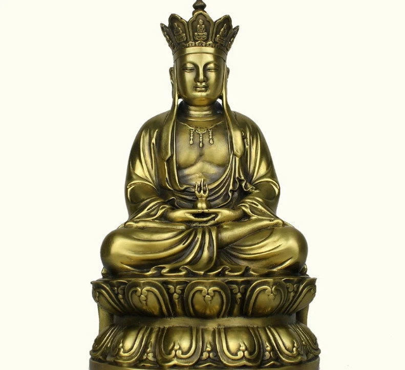 Тибетский медный латунный таньшень король монах Ksitigarbha Jizo Будда сидящий статуя