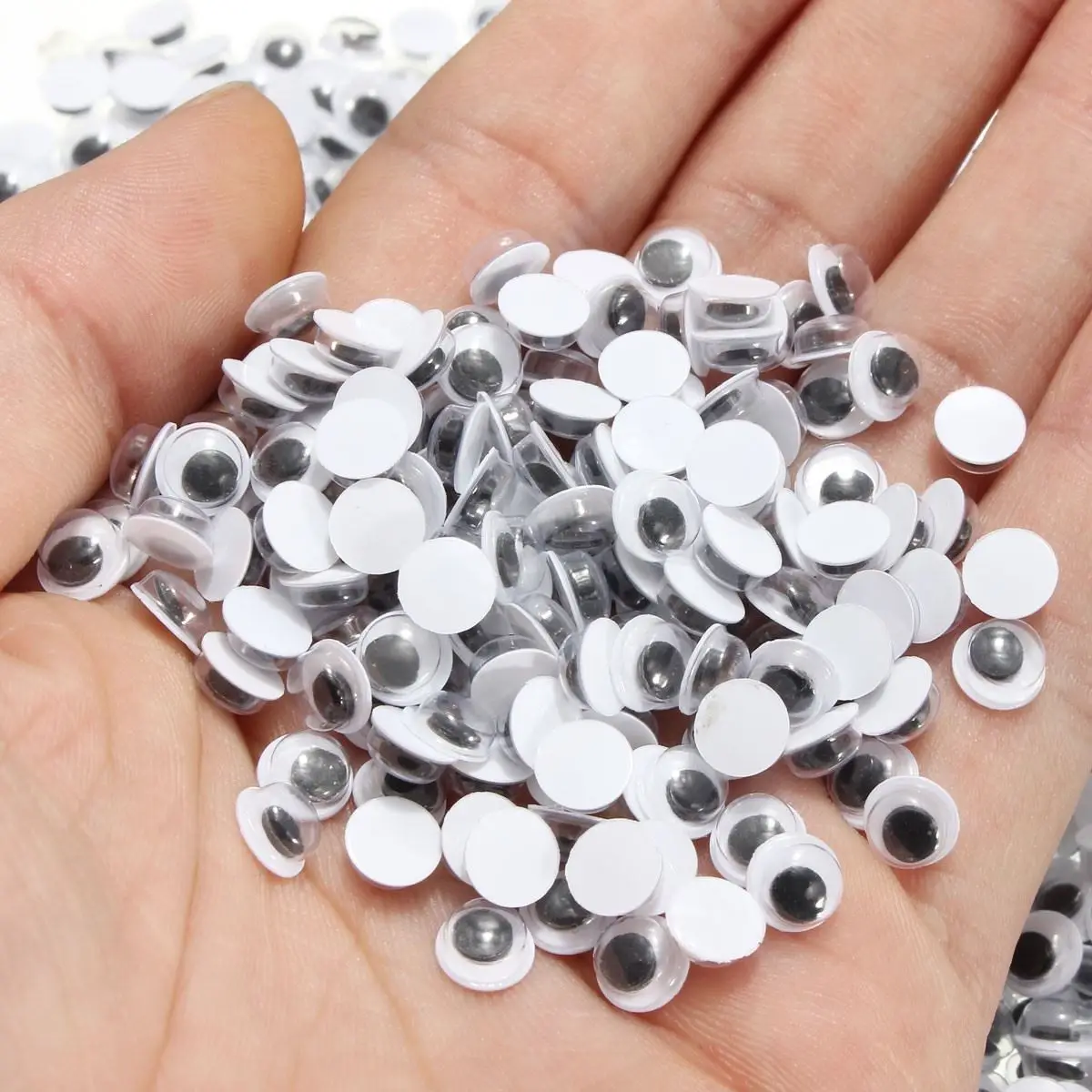 New 1000pcs 6mm Round Wobbly Googly Eye Self-adhesive for Clothes Scrapbooking Teddy Bear Stuffed Toy Snap Animal Puppet Doll | Игрушки и