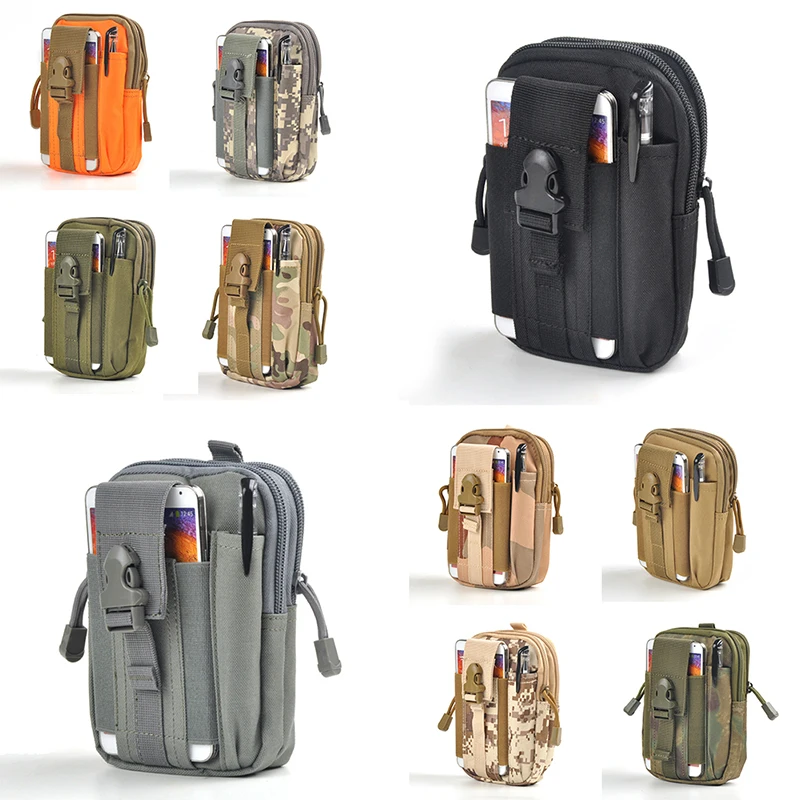

Hot Men Outdoor Tactical Mini Waist Bag Military Nylon Molle Pouch Waterproof Phone Bag Camouflage Cycling Fanny Pack Molle Bag