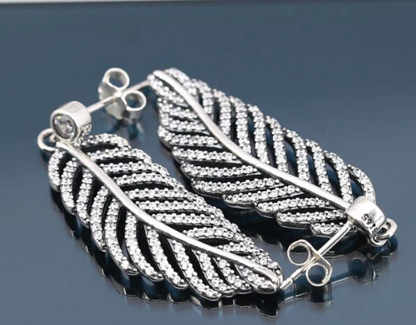 Модные серьги подлинные ювелирные изделия из стерлингового серебра 925 пробы