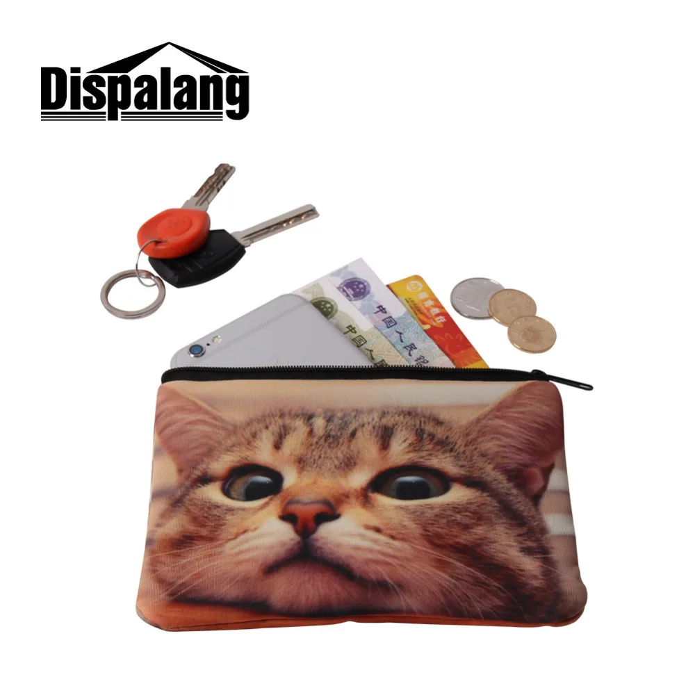 

Dispalang Small Change Coin Purse Wolf Animal Print Little Key Pouch Money Bag Pocket Pouch Women Zipper Key Case Holder Wallet