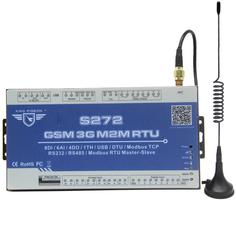 GSM 3g с протоколом Modbus RTU ptz-камеры регистрирующий модуль Чехол для мобильного телефона в стиле "BTS доступа SMS GPRS протокола TCP/IP S272 8DIN+ 6AIN+ 4DO