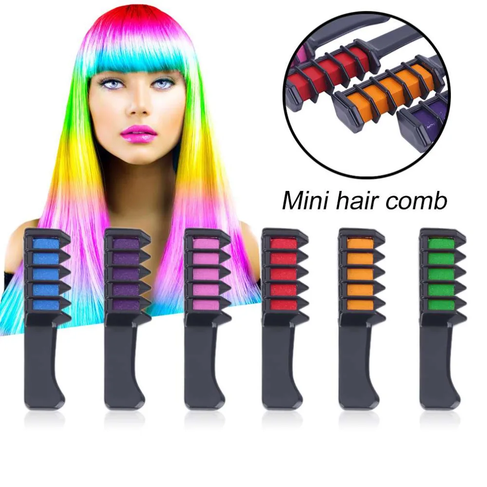 2 шт. цветная Перманентная меловая пудра с расческой|colorful hair comb|hair color combcolor comb |