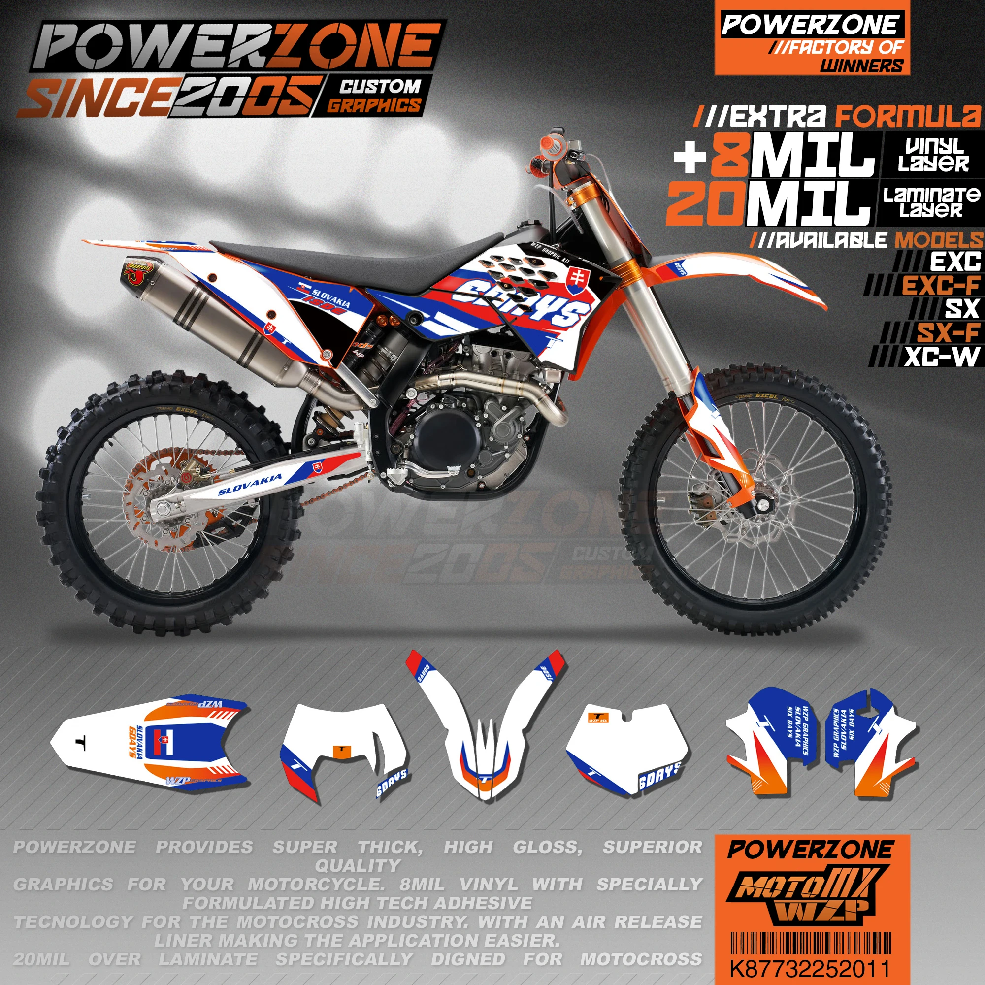 PowerZone пользовательские команды графики фоны наклейки 3m Набор для KTM SXF MX EXC XCW Enduro
