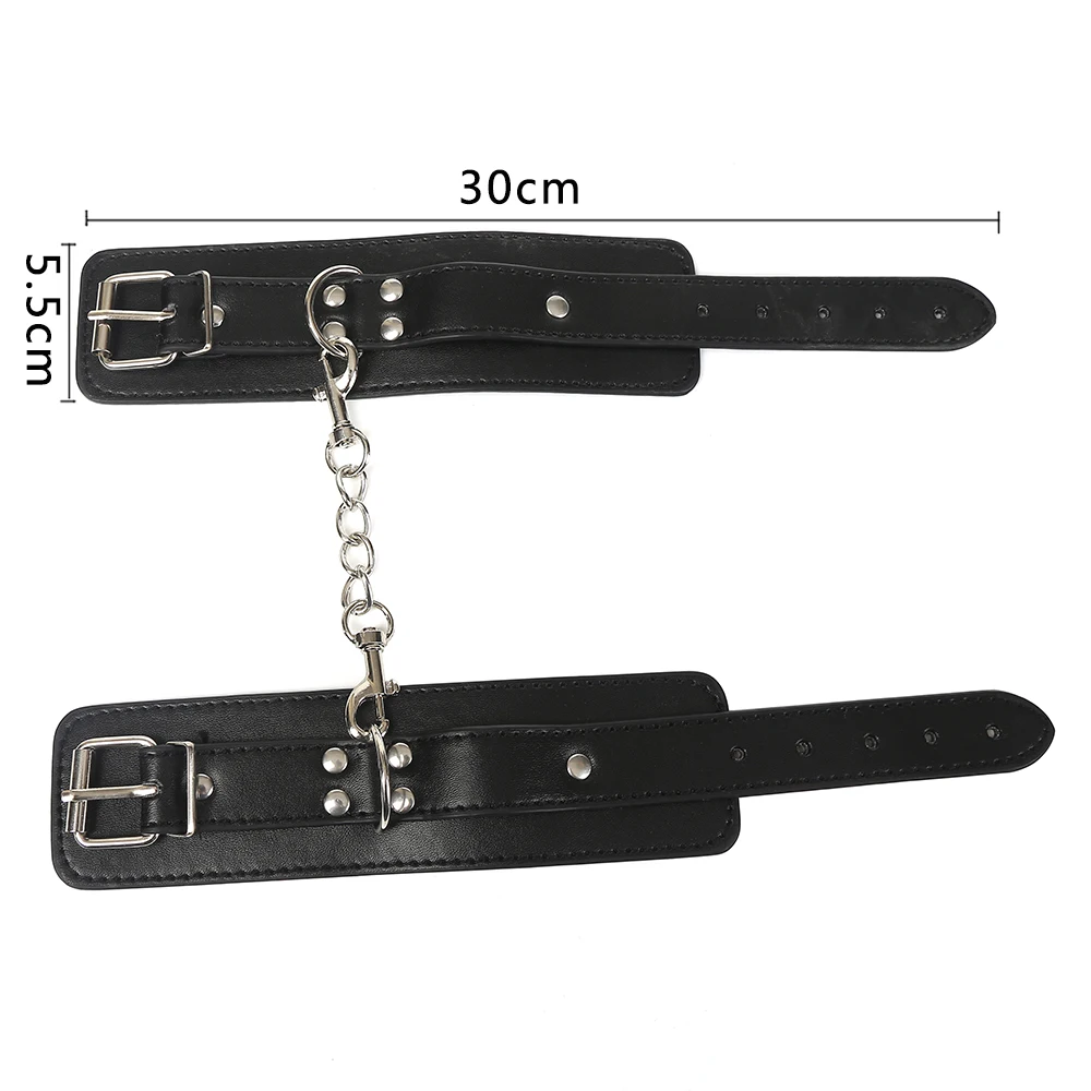 Наручники из искусственной кожи Черного Волка для секса Фетиш бондаж наручники