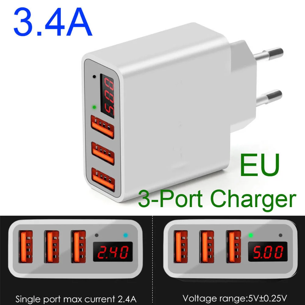 Быстрое зарядное устройство USB 3 4 а для зарядки аккумулятора телефона со