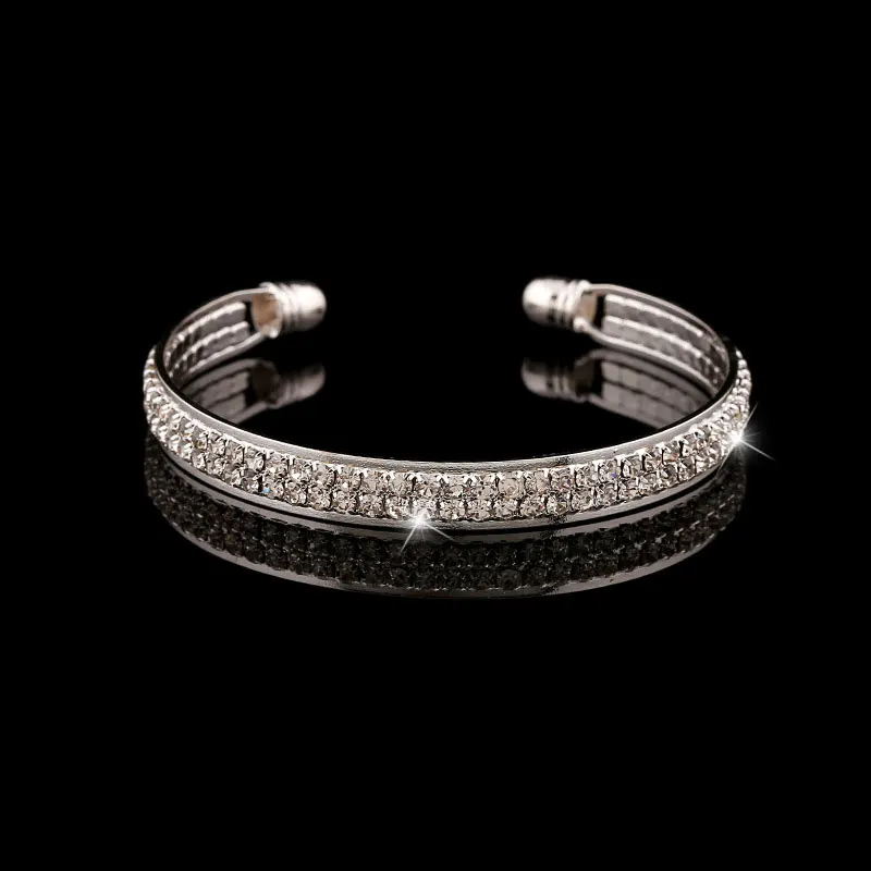 Женский браслет на запястье с кристаллами и серебряным покрытием|bracelet lens|crystal gold