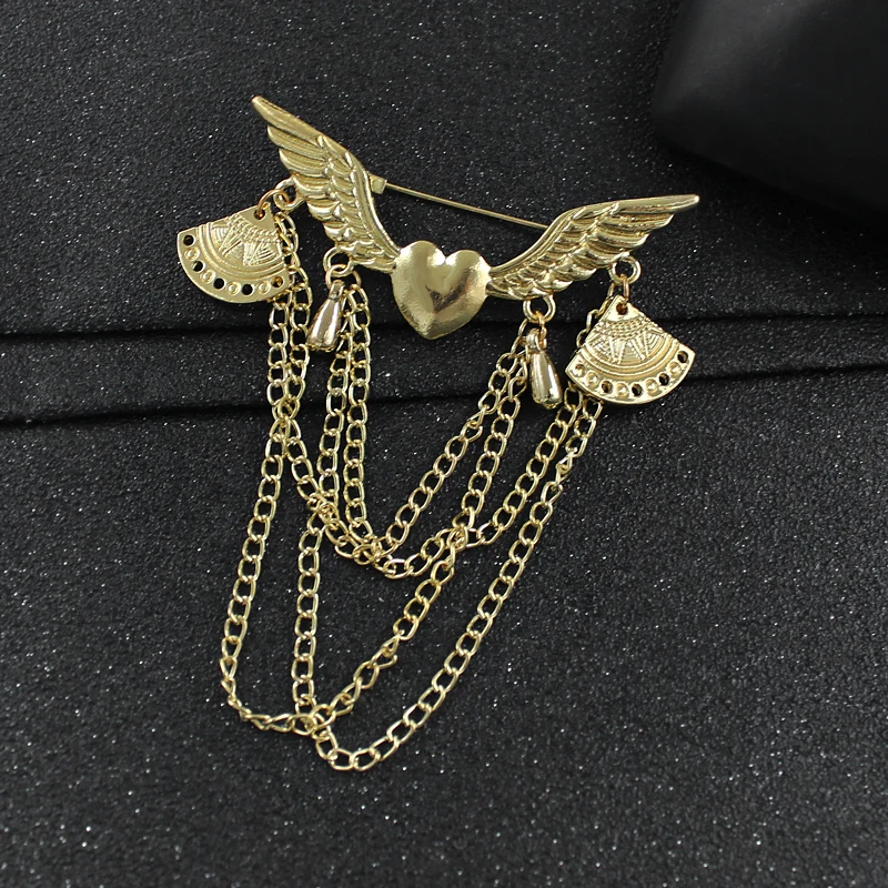 Классические ретро крылья ангела любви брошь-кисточка с цепочкой веер Подвеска