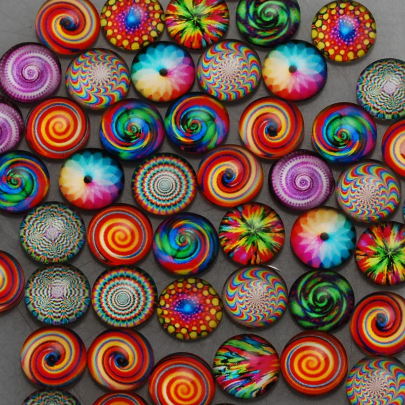 12 мм серии Time Gem стеклянные выпуклые кабошоны круглые для пустой Безель 50 шт