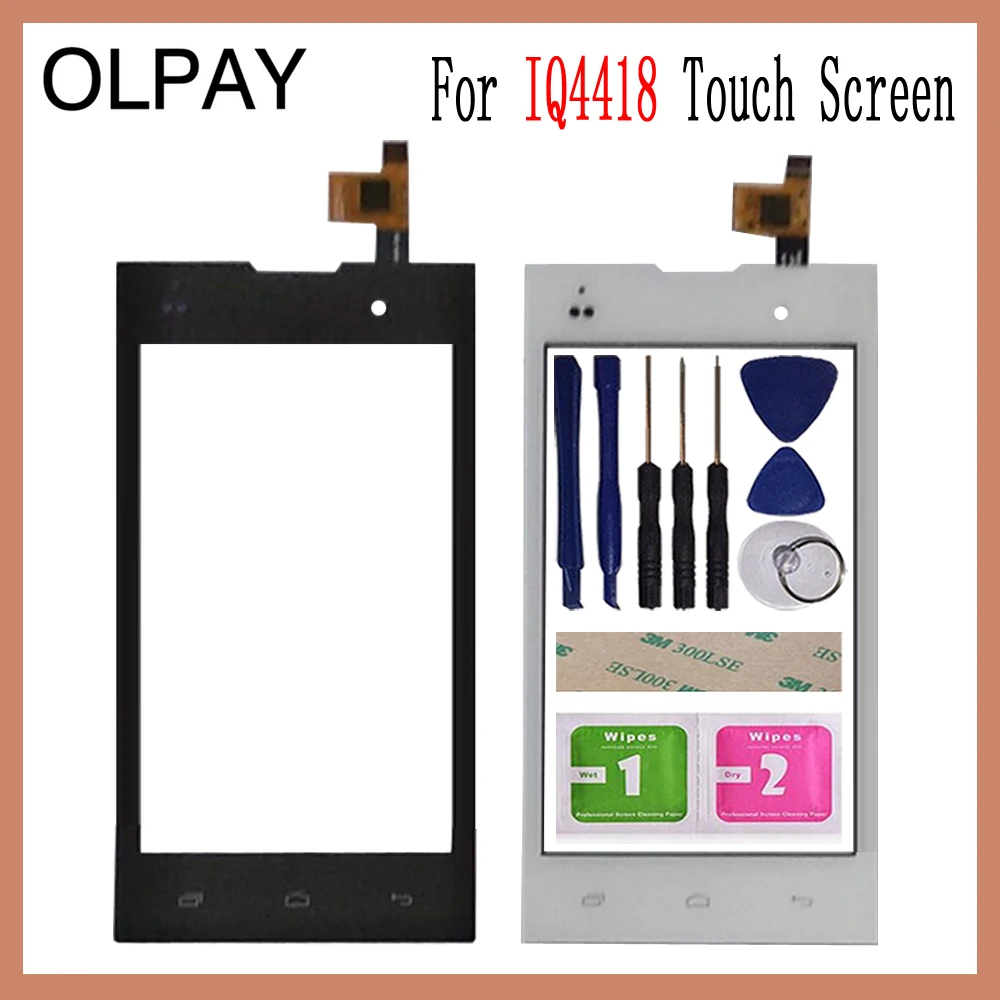 

4.5'' Mobile Touch Screen For Fly IQ4418 Era Style 4 IQ 4418 Touch Screen Front Glass Digitizer Free Adhesive And Wipes