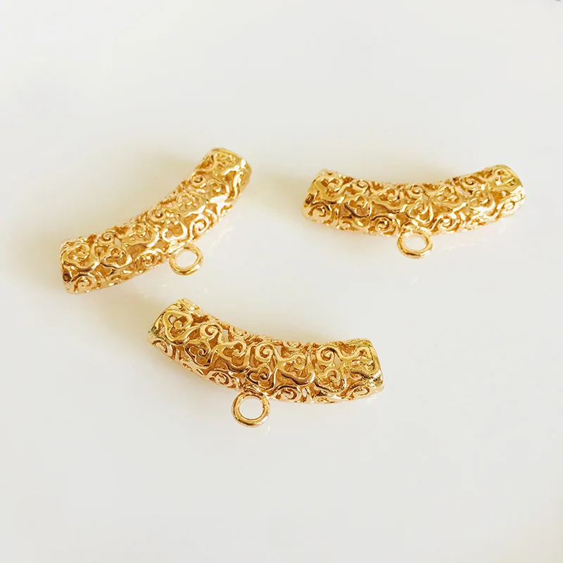 wholesale 5 pcs/lot 14k gold plated big hole connector pendant charms hanger jewelry making craft findings DIY for women | Украшения и