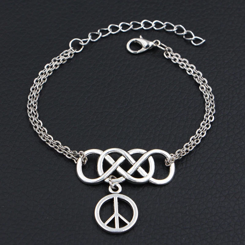 Модные женские модные ювелирные изделия подвески в виде символа Мира браслеты