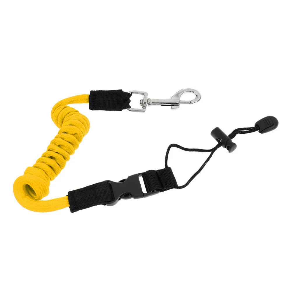 Surfing Lanyard Elastic TPU Kayak Paddle Leash Safety Accessories Wear Resistance Canoe Rope With Snap Clip Fishing Rowing Boats