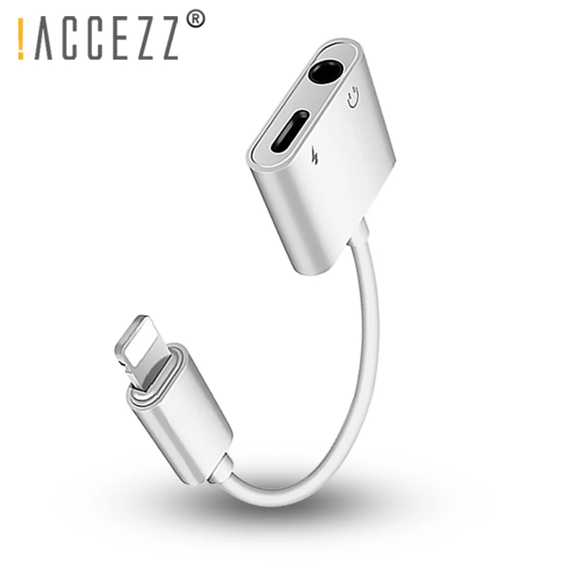 ! 2 в 1 адаптер ACCEZZ для зарядки и прослушивания музыки iphone XS MAX XR 3 5 мм разъем AUX