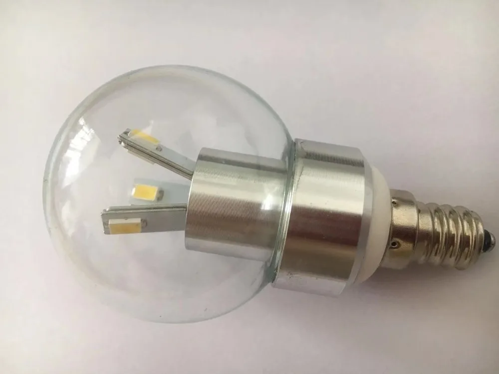 2 шт. LED 3 Вт E14 канделябр холодный белый 6000 К Диммируемый энергосберегающий