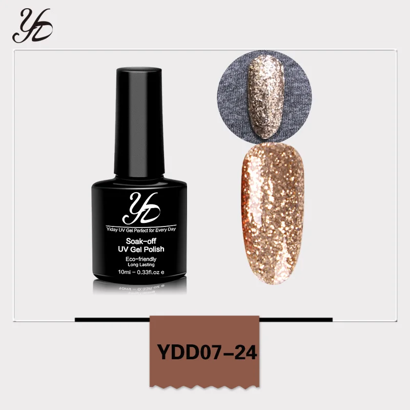 Sequins V24 Yiday 1 шт. база праймера без вытирания верхнее гелевое покрытие матовый лак для ногтей жидкая отверждения ультрафиолетовая/Светодиодная лампа длительный срок 24 цветной клей для ногтей искусство - Цвет: Sequins V24