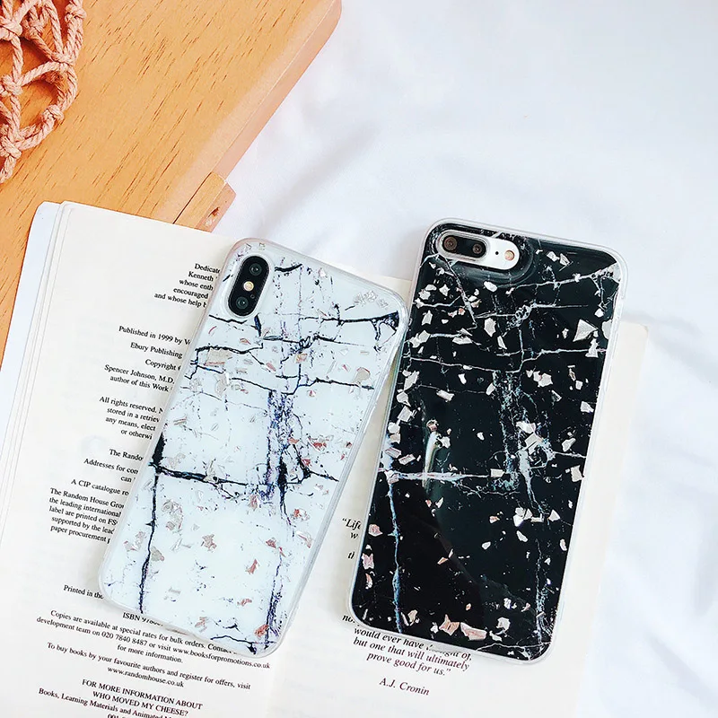 New Matte Anti-knock Phone Case For iPhone 7 8 Plus Soft IMD Marble Mobile Cases X Back Cover Telefone Caixa | Мобильные телефоны и