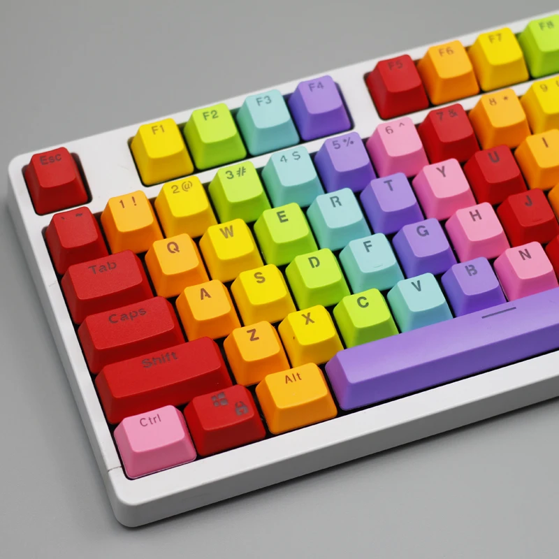 Rainbow 104 A Универсальная механическая клавиатура с 104 клавишами, радужная клавишная крышка PBT, полупрозрачная клавишная крышка - Цвет: Rainbow 104 A