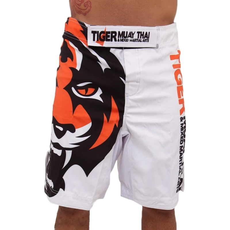 

Мужские боксерские шорты 2015, белые, тигровые, для тайского бокса, смешанных единоборств