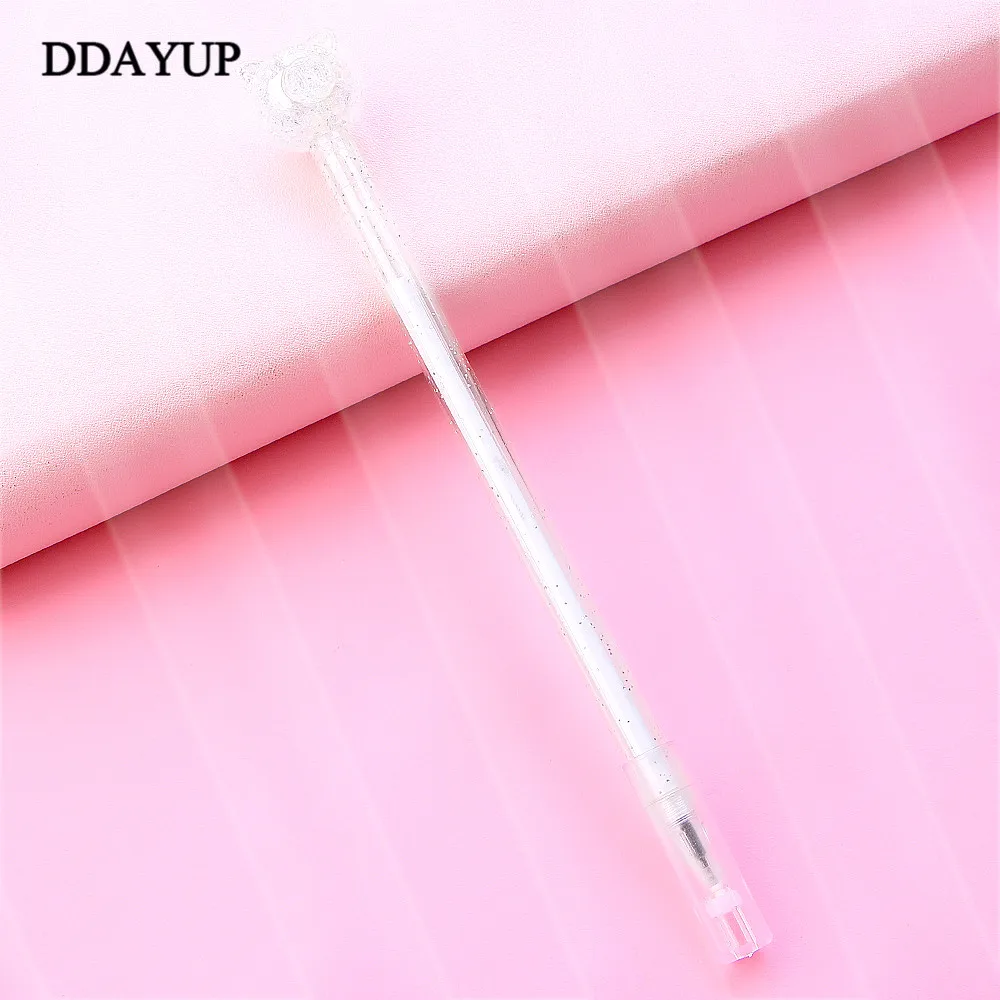 1 шт. милый мультфильм красочные прозрачные свиньи гелевые ручки конфеты гелевая ручка подпись студенческие офисные принадлежности - Цвет: Белый