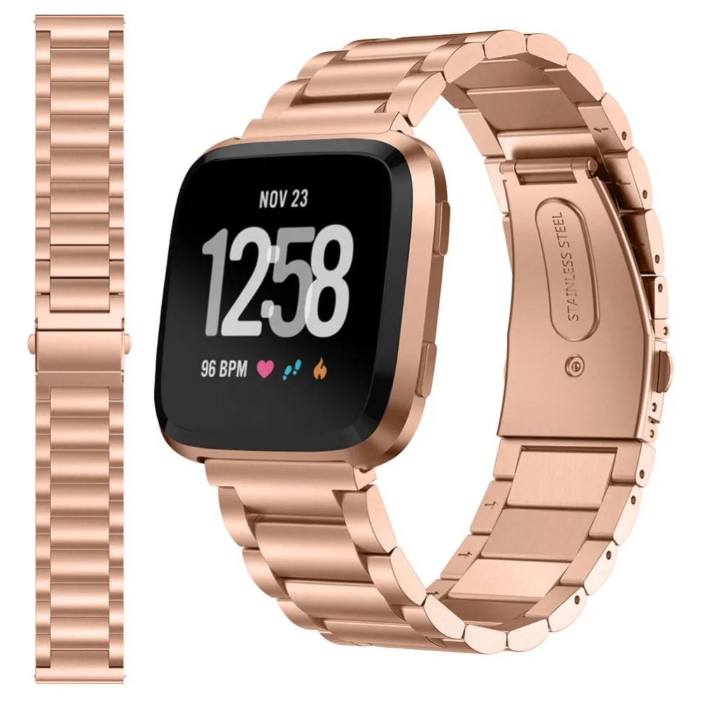 Сменный ремешок для часов из нержавеющей стали Fitbit Versa металлические браслеты