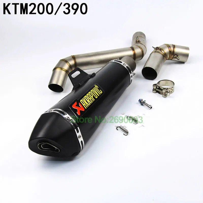 Полный комплект для мотоцикла Akrapovic выхлопная труба для KTM Duke 200 Duke 390 углеродное волокно Цвет Мотоцикл выхлопная система