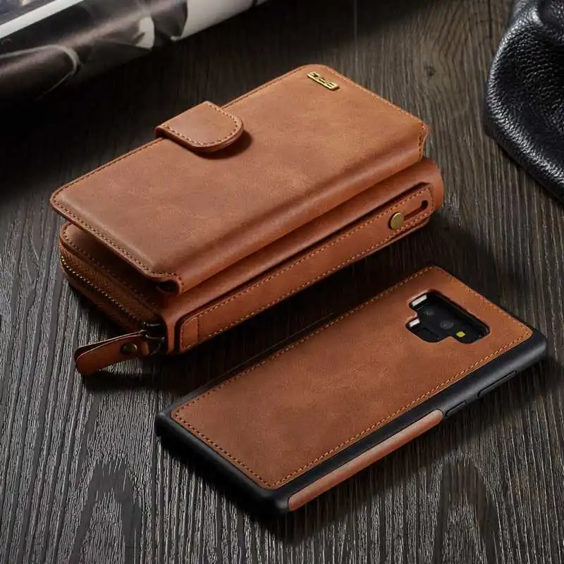 Многофункциональный съемный чехол-кошелек для samsung GaLaxy Note 9, флип-чехол из искусственной кожи на молнии, чехол для телефона samsung Note9