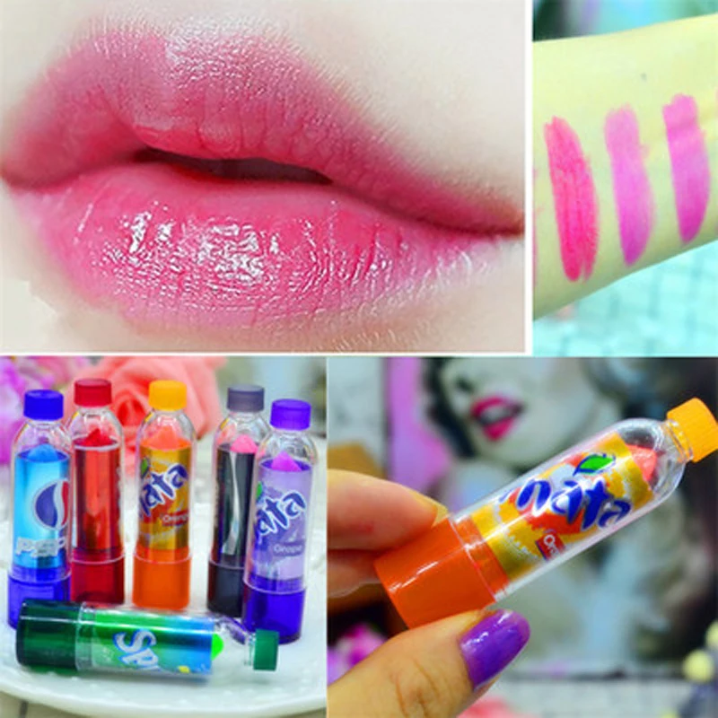 

72pcs/lot Kawaii Color Changing Lip Balm Beauty Makeup Baby Lips Care Moisturizing Lipbalm Lipstick 6 Different Flavor Lip Gloss