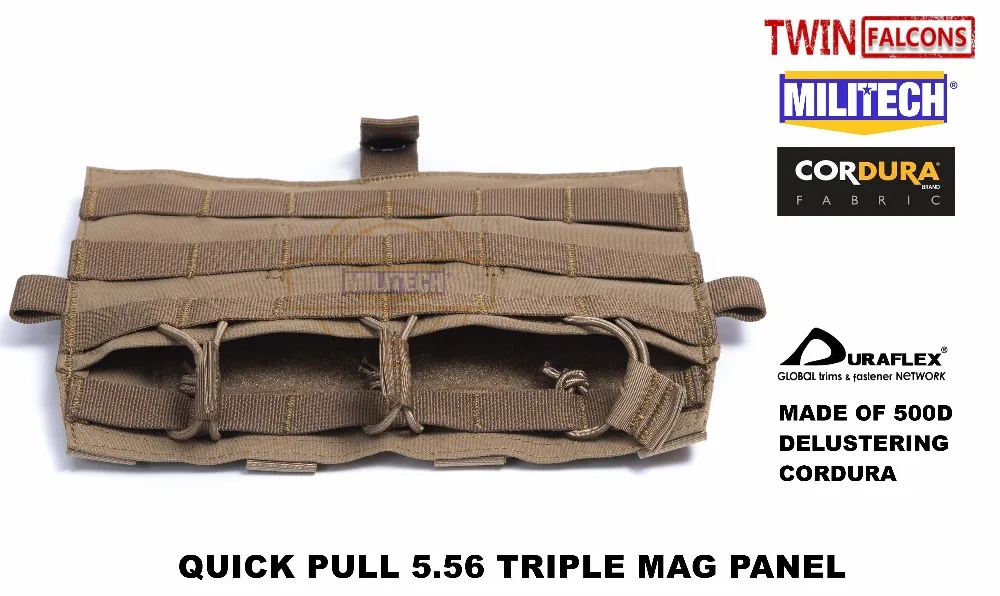 MILITECH TWINFALCONS TW Delustered Crye CP Съемная Лоскутная Тройная M4 5,56 Mag плоская панель для AVS CPC JPC 2,0 FCSK 2,0